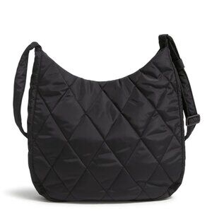 NEW Vera Bradley Black Hobo Ultralight Quilted Shoulder Bag Tote